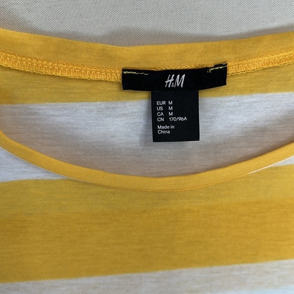 H&M Yellow and White Wide Striped Crop Top - Picture 11 of 12